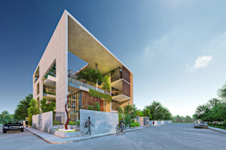 3d render architectural exterior design, commercial , house