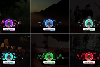 create neon social media lower third animation