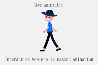 create custom character animation, mascot animation in rive