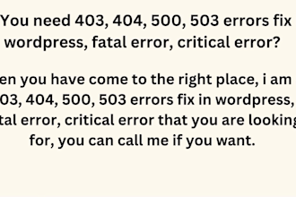 do 403, 404, 500, 503 errors fix in wordpress, fatal error, critical error