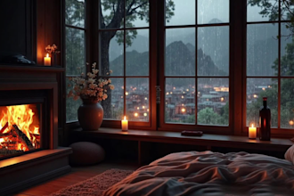 make 10x8hour cozy bedroom rain video relaxing natural video
