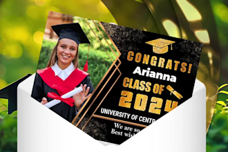 design a graduation intro, invitation, or congratulatory message wish video