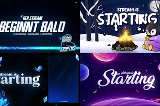 design custom animated twitch overlay, stream package and more