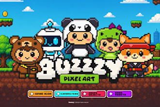 make pixel art characters, game assets, icons