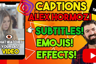 edit reels in alex hormozi style with caption and emojis