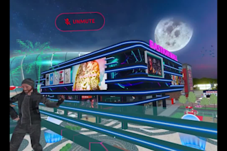 design virtual world, 3d game or VR metaverse on spatial