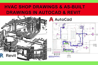 draw hvac shop drawings and as built drawings in autocad and revit