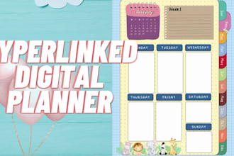 design printable and hyperlinked digital planner