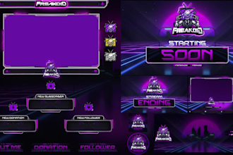 make custom overlay, twitch logo, stream assets and more