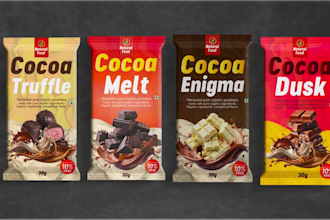design unique chocolate bar, box packaging and label