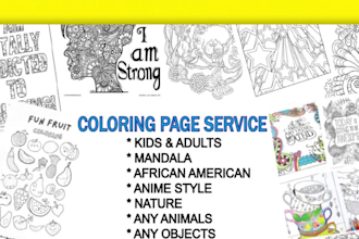 make black and white coloring page for kids and adult