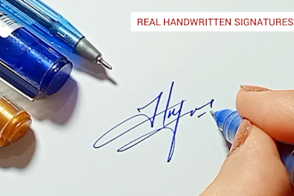 design a luxury handwritten signature logo with a video tutorial