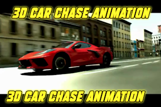 model 3d cinematic car chase animation, unreal engine vfx, photorealistic car,
