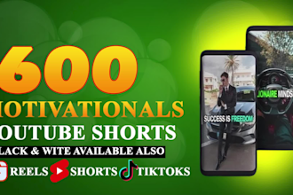 create 600 bulk luxury motivational youtube shorts, instagram reels and tiktoks