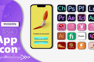 Best Price!  custom app icon 3d app icon with the splash screen