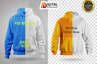 create new PSD mockup with smart objects layers