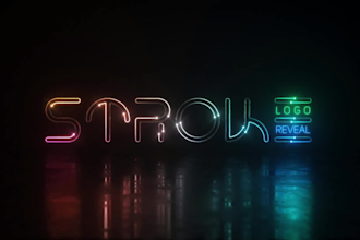 create awesome neon stroke intro logo animation