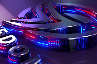 create unique, clean and metallic glossy 3d logo animation