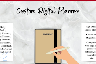 design digital printable planner, calendar, tracker