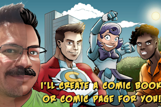 create a comic book page for your brand or story