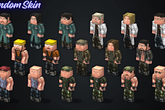 create high quality minecraft skin or java, bedrock and blockbench