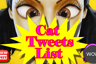 create cat tweets list of 1500 premade precompiled twitter phrases