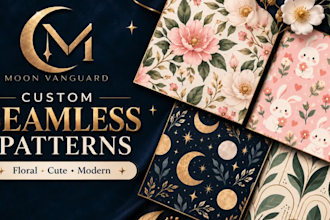 design seamless custom patterns for packaging and stationery