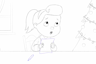 2d line art animation, hand draw frame by frame animation pencil sketch line art