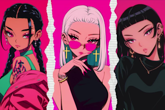 draw anime art retro illustration for pfp, fanart, and oc
