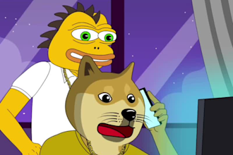 do 2d memecoin animation, 2d solana animation, 2d crypto animation, crypto art
