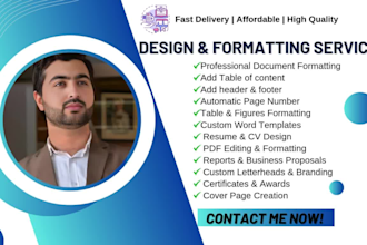 format, design, edit, create and fix microsoft ms word document