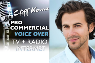 record american male voice over for tv radio internet