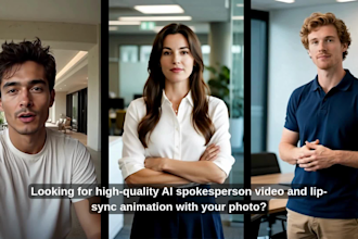create realistic talking avatar or photo lip sync video,ai spokesperson