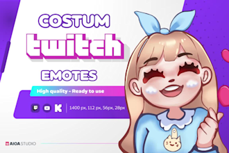 design custom emotes for twitch, discord, and youtube