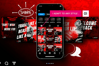 create a professional instagram branding kit post and story templates