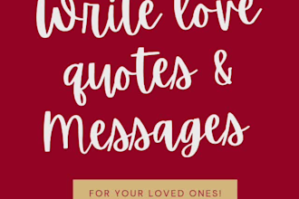 write love letters and messages for your loved ones