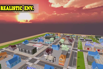 design unity environment, landscape 3d game environment in unity