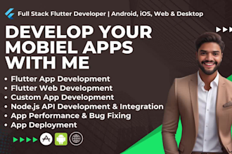 be your flutter expert and flutter developer for android, ios and web app