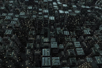 create an urban skyline city intro animation