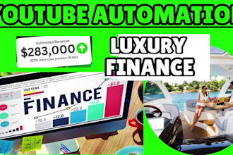 create 4k finance, luxury cash cow automation youtube video to earn 10k