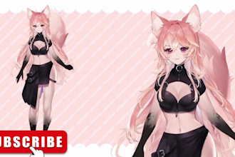 draw, design and rig 2d vtuber, vtuber rigging live2d model, live2d character