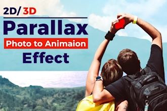 do a 2d 3d parallax effect, photo slideshow, animation video from your photo