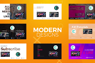 create a modern youtube end screen outro up to 4k resolution