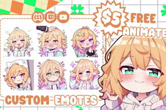 draw static emotes and animated emotes for twitch kick and discord for streams