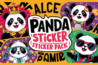 do cute animal sticker pack design