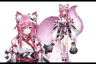 design and rig vtuber model anime art vtuber commission model for streamers