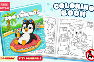 create bold and easy kids coloring book and activity book