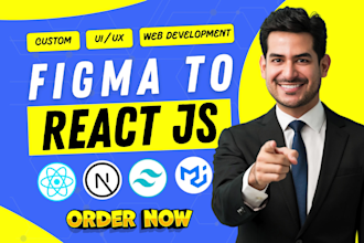 convert figma to reactjs, next js, material ui, or website development