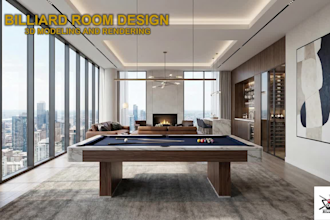 design 3d for your billiard room, snooker room, game room