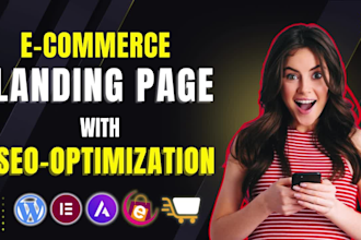 design wordpress ecommerce store landing page, SEO optimization, elementor pro